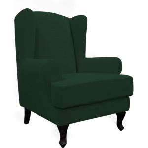 Easy-Going Stretch Wingback Chair Sofa Slipcover 2-Piece Sofa Cover Furniture Protector Couch Soft with Elastic Bottom, Spandex Jacquard Fabric Small Checks, Dark Gray(Dark Green)