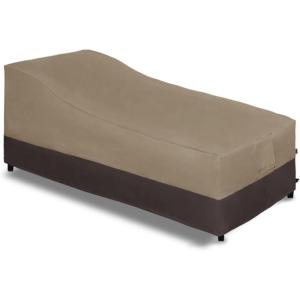 Easy-Going Waterproof Patio Lounge Chair Cover UV Resistant Outdoor Chaise Lounge Covers with Tape Sealed Seam(1 Pack-78Wx35.5Dx33H inch, Black)(Camel/Dark Brown)