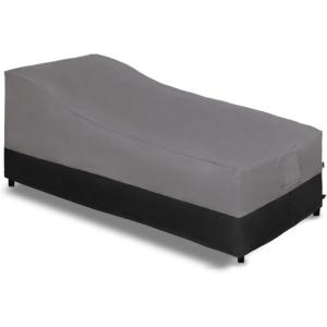 Easy-Going Waterproof Patio Lounge Chair Cover UV Resistant Outdoor Chaise Lounge Covers with Tape Sealed Seam(1 Pack-78Wx35.5Dx33H inch, Black)(Gray/Black)