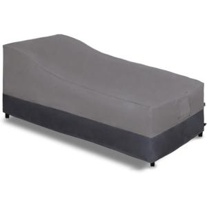 Easy-Going Waterproof Patio Lounge Chair Cover UV Resistant Outdoor Chaise Lounge Covers with Tape Sealed Seam(1 Pack-78Wx35.5Dx33H inch, Black)(Gray/Dark Gray)