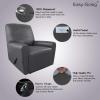 Easy-Going PU Leather Recliner slipcovers, Waterproof Stretch Sofa Covers, 4 Pieces Stretch Furniture Protector, Anti-Slip Elastic Strap Shield Pets Kids Children Cats Dogs (Recliner, Dark Gray)