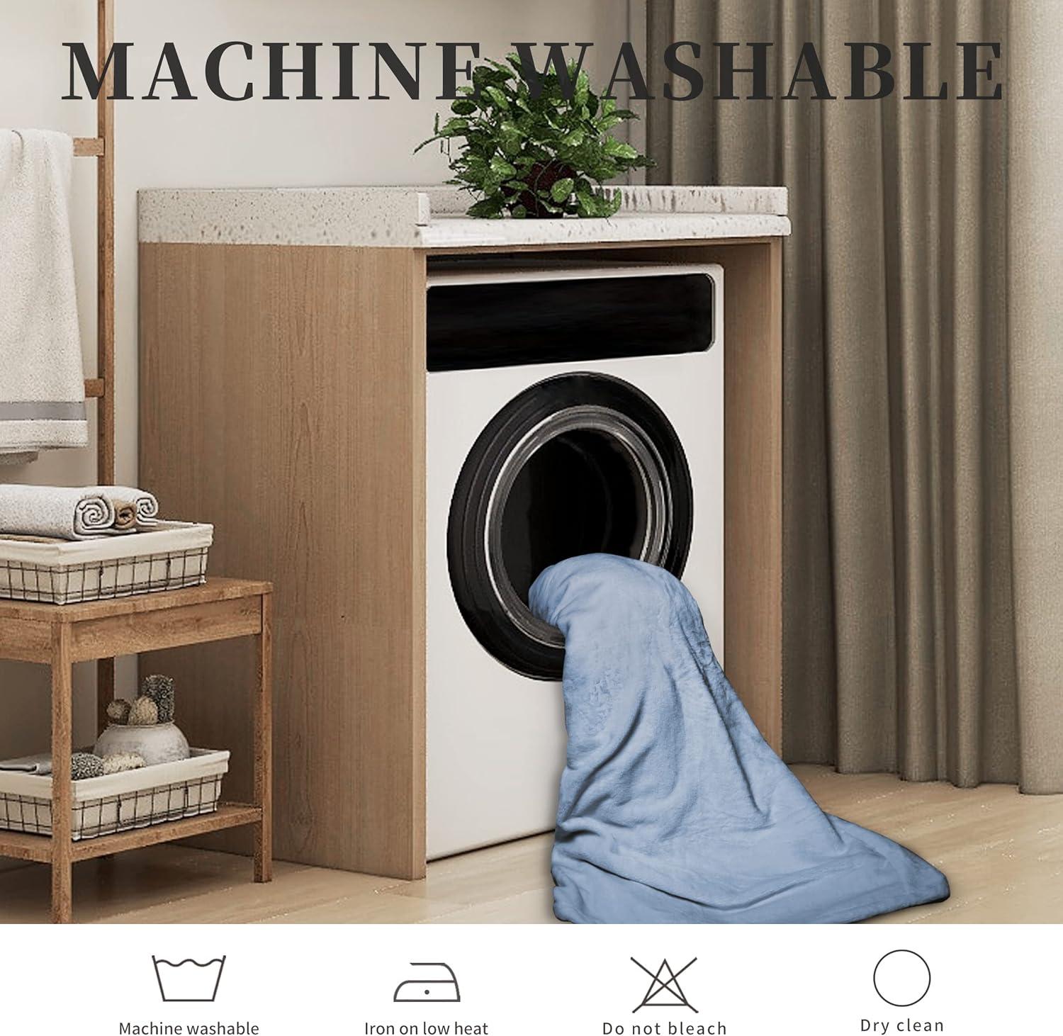 image:imageEasyGoing Oversized Flannel Wearable Blanket Hoodie for Adults One Size Fits AllLight Blue