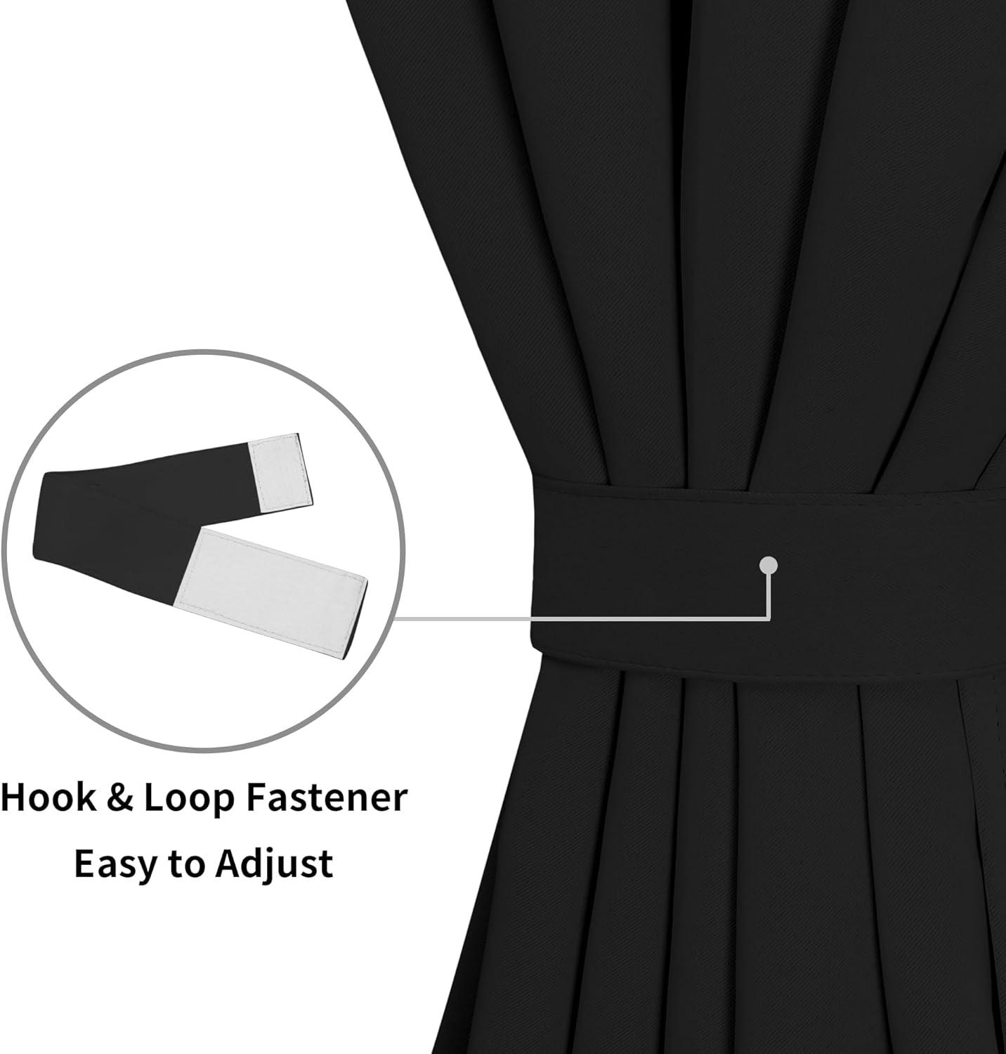 image:imageEasyGoing Blackout Door Curtains Rod Pocket Privacy Light Filtering Sidelight Curtains for French Door 1 Panel 25x40 inch GrayBlack