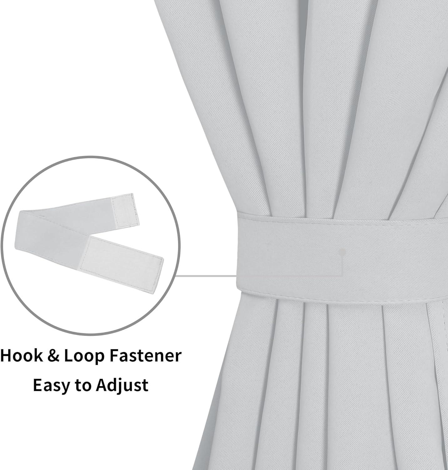 image:imageEasyGoing Blackout Door Curtains Rod Pocket Privacy Light Filtering Sidelight Curtains for French Door 1 Panel 25x40 inch GrayGreyish White