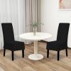 Easy-Going Dining Chair Covers Stretch Parsons Chair Slipcover with Skirt Chair Covers for Dining Room Restaurant Banquet (2 PCS, Light Gray)(Black)