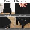 Easy-Going Dining Chair Covers Stretch Parsons Chair Slipcover with Skirt Chair Covers for Dining Room Restaurant Banquet (2 PCS, Light Gray)(Black)