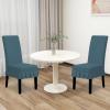 Easy-Going Dining Chair Covers Stretch Parsons Chair Slipcover with Skirt Chair Covers for Dining Room Restaurant Banquet (2 PCS, Light Gray)(Bluestone)