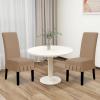Easy-Going Dining Chair Covers Stretch Parsons Chair Slipcover with Skirt Chair Covers for Dining Room Restaurant Banquet (2 PCS, Light Gray)(Camel)