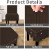 Easy-Going Dining Chair Covers Stretch Parsons Chair Slipcover with Skirt Chair Covers for Dining Room Restaurant Banquet (2 PCS, Light Gray)(Chocolate)