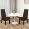 Easy-Going Dining Chair Covers Stretch Parsons Chair Slipcover with Skirt Chair Covers for Dining Room Restaurant Banquet (2 PCS, Light Gray)(Chocolate)