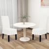 Easy-Going Dining Chair Covers Stretch Parsons Chair Slipcover with Skirt Chair Covers for Dining Room Restaurant Banquet (2 PCS, Light Gray)(Cream)