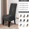 Easy-Going Dining Chair Covers Stretch Parsons Chair Slipcover with Skirt Chair Covers for Dining Room Restaurant Banquet (2 PCS, Light Gray)(Dark Gray)