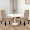 Easy-Going Dining Chair Covers Stretch Parsons Chair Slipcover with Skirt Chair Covers for Dining Room Restaurant Banquet (2 PCS, Light Gray)(Khaki)