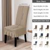 Easy-Going Dining Chair Covers Stretch Parsons Chair Slipcover with Skirt Chair Covers for Dining Room Restaurant Banquet (2 PCS, Light Gray)(Khaki)