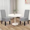 Easy-Going Dining Chair Covers Stretch Parsons Chair Slipcover with Skirt Chair Covers for Dining Room Restaurant Banquet (2 PCS, Light Gray)(Light Gray)