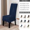 Easy-Going Dining Chair Covers Stretch Parsons Chair Slipcover with Skirt Chair Covers for Dining Room Restaurant Banquet (2 PCS, Light Gray)(Navy)