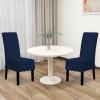 Easy-Going Dining Chair Covers Stretch Parsons Chair Slipcover with Skirt Chair Covers for Dining Room Restaurant Banquet (2 PCS, Light Gray)(Navy)