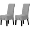 Easy-Going Dining Chair Covers Stretch Parsons Chair Slipcover with Skirt Chair Covers for Dining Room Restaurant Banquet (2 PCS, Light Gray)(Light Gray)