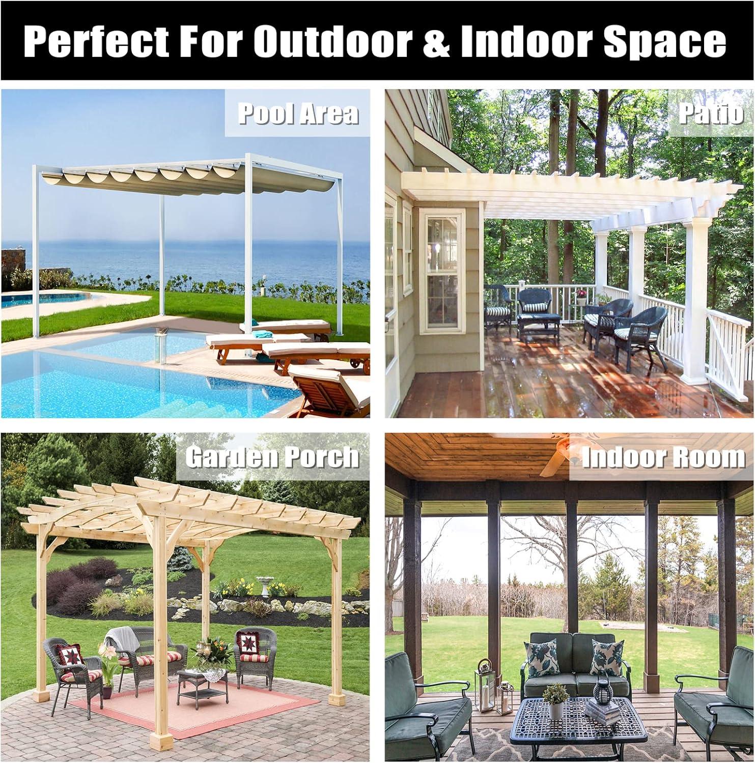 image:imageEasyGoing Outdoor Curtains Waterproof Windproof Weatherproof Curtain for Patio Cabana Porch Pergola and Gazebo Grommet Top and Tab Bottom Drape 1panel 54x84 inch BeigeTerra Red
