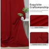 Easy-Going Blackout Curtains for Bedroom, Solid Thermal Insulated Grommet and Noise Reduction Window Drapes, Room Darkening Curtains for Living Room, 2 Panels(42×63 in, Dark Brown)(Christmas Red)