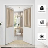 Easy-Going Blackout Door Curtains, Rod Pocket Privacy Light Filtering Sidelight Curtains French Door Curtains with Tieback, 1 Panel, 25×40 inch, Bluestone(Beige)