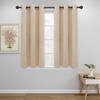 Easy-Going Blackout Curtains for Bedroom, Solid Thermal Insulated Grommet and Noise Reduction Window Drapes, Room Darkening Curtains for Living Room, 2 Panels(42×63 in, Dark Brown)(Beige)