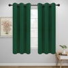 Easy-Going Blackout Curtains for Bedroom, Solid Thermal Insulated Grommet and Noise Reduction Window Drapes, Room Darkening Curtains for Living Room, 2 Panels(42×63 in, Dark Brown)(Dark Green)