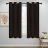 Easy-Going Blackout Curtains for Bedroom, Solid Thermal Insulated Grommet and Noise Reduction Window Drapes, Room Darkening Curtains for Living Room, 2 Panels(42×63 in, Dark Brown)(Dark Brown)