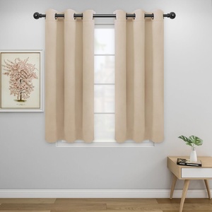 Easy-Going Blackout Curtains for Bedroom, Solid Thermal Insulated Grommet and Noise Reduction Window Drapes, Room Darkening Curtains for Living Room, 2 Panels(42×63 in, Dark Brown)(Beige)
