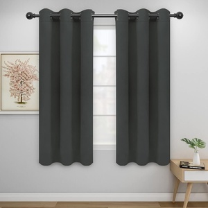 Easy-Going Blackout Curtains for Bedroom, Solid Thermal Insulated Grommet and Noise Reduction Window Drapes, Room Darkening Curtains for Living Room, 2 Panels(42×63 in, Dark Brown)(Dark Gray)