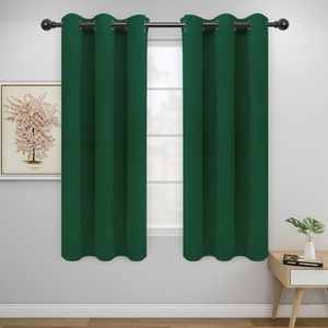 Easy-Going Blackout Curtains for Bedroom, Solid Thermal Insulated Grommet and Noise Reduction Window Drapes, Room Darkening Curtains for Living Room, 2 Panels(42×63 in, Dark Brown)(Dark Green)