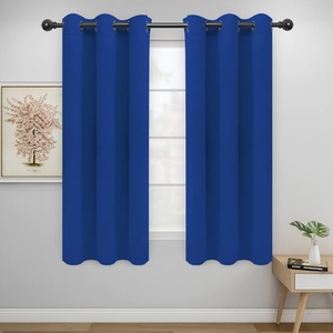 Easy-Going Blackout Curtains for Bedroom, Solid Thermal Insulated Grommet and Noise Reduction Window Drapes, Room Darkening Curtains for Living Room, 2 Panels(42×63 in, Dark Brown)(Classic Blue)