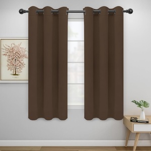 Easy-Going Blackout Curtains for Bedroom, Solid Thermal Insulated Grommet and Noise Reduction Window Drapes, Room Darkening Curtains for Living Room, 2 Panels(42×63 in, Dark Brown)(Brown)