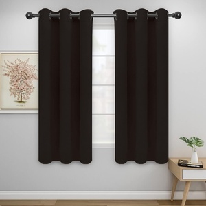 Easy-Going Blackout Curtains for Bedroom, Solid Thermal Insulated Grommet and Noise Reduction Window Drapes, Room Darkening Curtains for Living Room, 2 Panels(42×63 in, Dark Brown)(Dark Brown)